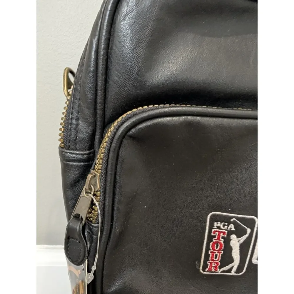 PGA Tour Partners Club Chicago Classic Golf Bag Black Leather Shoulder Strap...